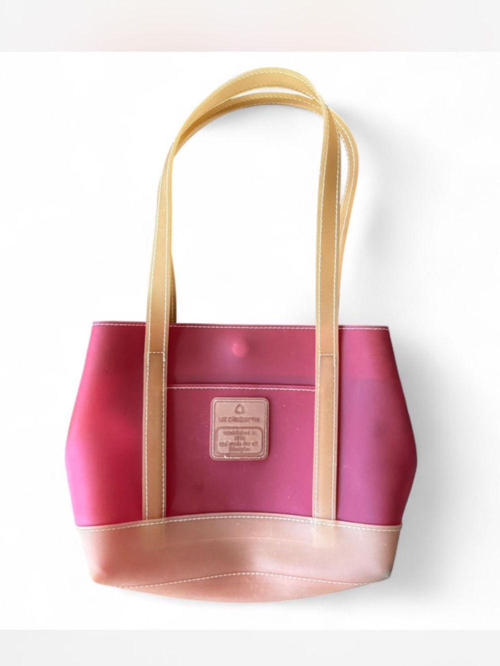 Y2K Vintage Liz Claiborne Jelly Mini Tote Bag Purse Pink PVC Clear Boat N Tote